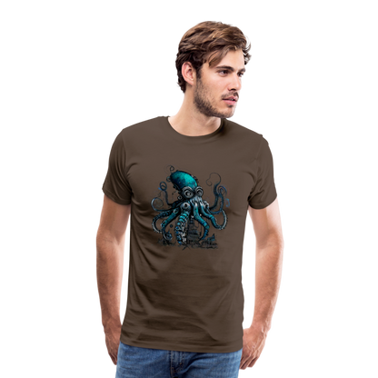 Steampunk Riesenkraken über kleinem Dorf - Männer Premium T-Shirt - by Artful Alchemist