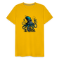 Steampunk Riesenkraken über kleinem Dorf - Männer Premium T-Shirt - Sonnengelb