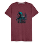 Steampunk Riesenkraken über kleinem Dorf - Männer Premium T-Shirt - Bordeauxrot meliert