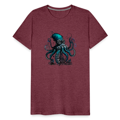 Steampunk Riesenkraken über kleinem Dorf - Männer Premium T-Shirt - by Artful Alchemist
