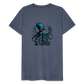 Steampunk Riesenkraken über kleinem Dorf - Männer Premium T-Shirt - Blau meliert