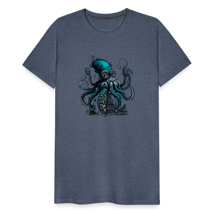 Steampunk Riesenkraken über kleinem Dorf - Männer Premium T-Shirt - by Artful Alchemist