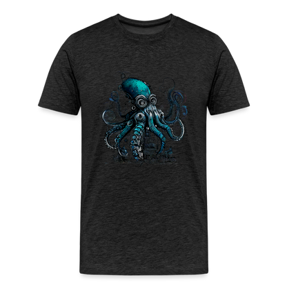 Steampunk Riesenkraken über kleinem Dorf - Männer Premium T-Shirt - by Artful Alchemist
