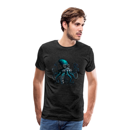 Steampunk Riesenkraken über kleinem Dorf - Männer Premium T-Shirt - by Artful Alchemist