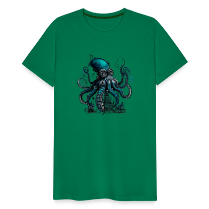 Steampunk Riesenkraken über kleinem Dorf - Männer Premium T-Shirt - by Artful Alchemist