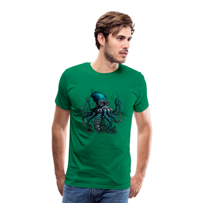 Steampunk Riesenkraken über kleinem Dorf - Männer Premium T-Shirt - by Artful Alchemist