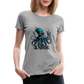 Steampunk Riesenkraken über kleinem Dorf - Frauen Premium T-Shirt - Grau meliert