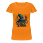 Steampunk Riesenkraken über kleinem Dorf - Frauen Premium T-Shirt - Orange