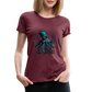 Steampunk Riesenkraken über kleinem Dorf - Frauen Premium T-Shirt - Bordeauxrot meliert