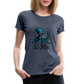 Steampunk Riesenkraken über kleinem Dorf - Frauen Premium T-Shirt - Blau meliert