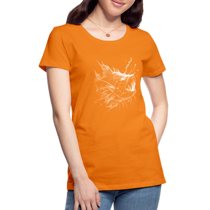 Anglerfisch, Tiefseefisch - Monochrom - Frauen Premium T-Shirt - by Artful Alchemist