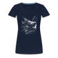 Anglerfisch, Tiefseefisch - Monochrom - Frauen Premium T-Shirt - Navy