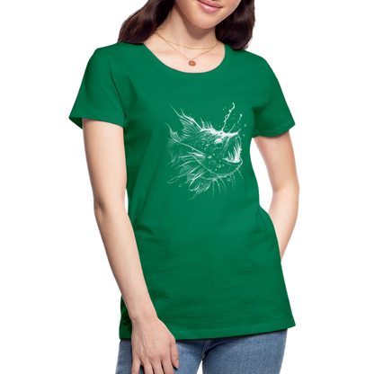 Anglerfisch, Tiefseefisch - Monochrom - Frauen Premium T-Shirt - by Artful Alchemist