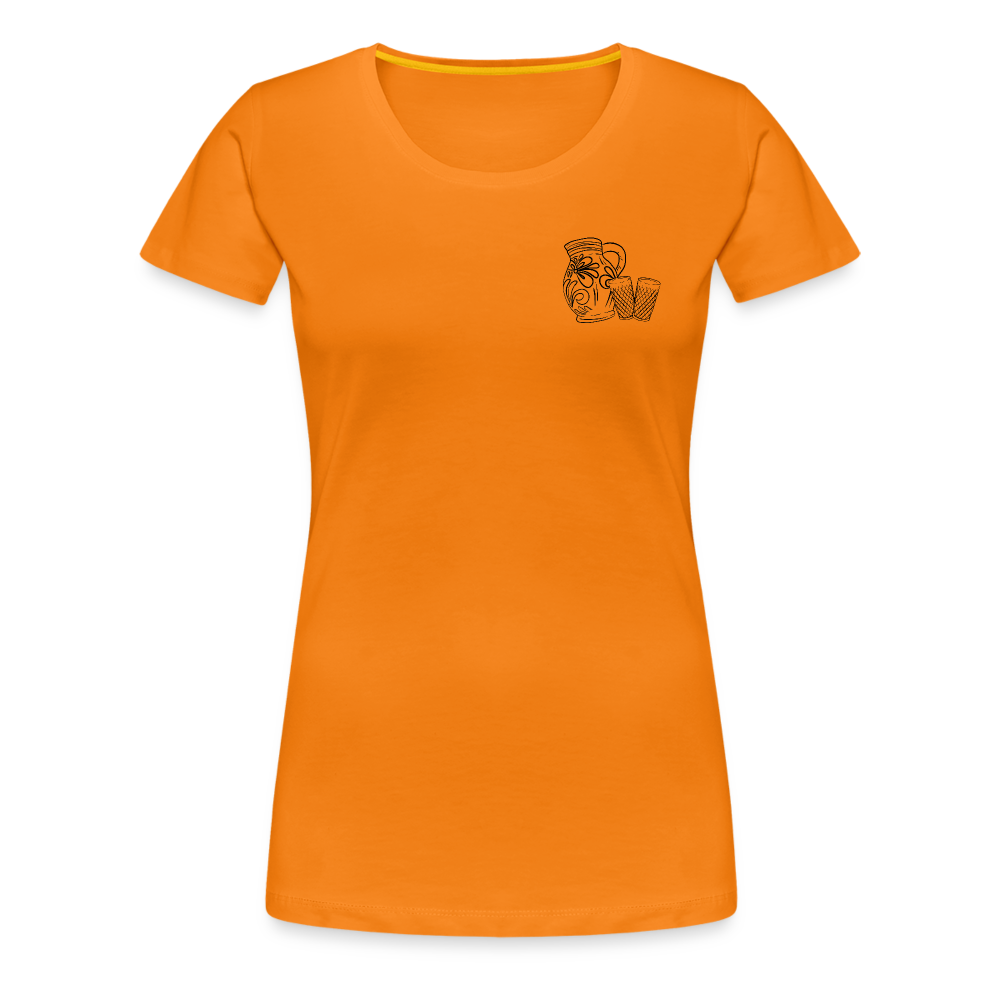 Bembel mit Gläsern  - Hessisch Mundart - Frauen Premium T-Shirt - Orange