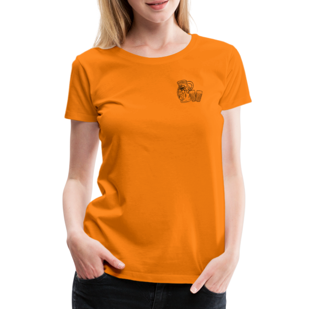 Bembel mit Gläsern  - Hessisch Mundart - Frauen Premium T-Shirt - Orange