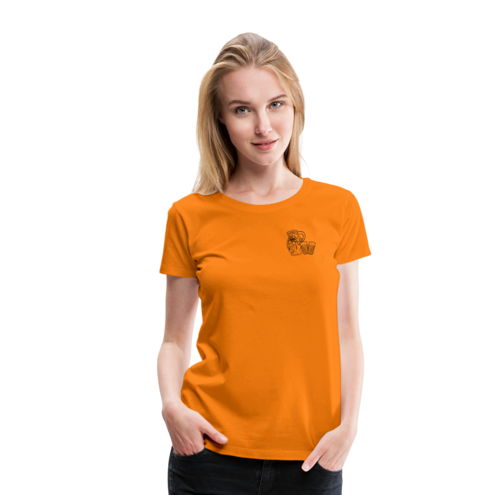 Bembel mit Gläsern  - Hessisch Mundart - Frauen Premium T-Shirt - Orange