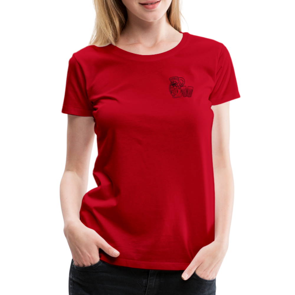 Bembel mit Gläsern  - Hessisch Mundart - Frauen Premium T-Shirt - Rot