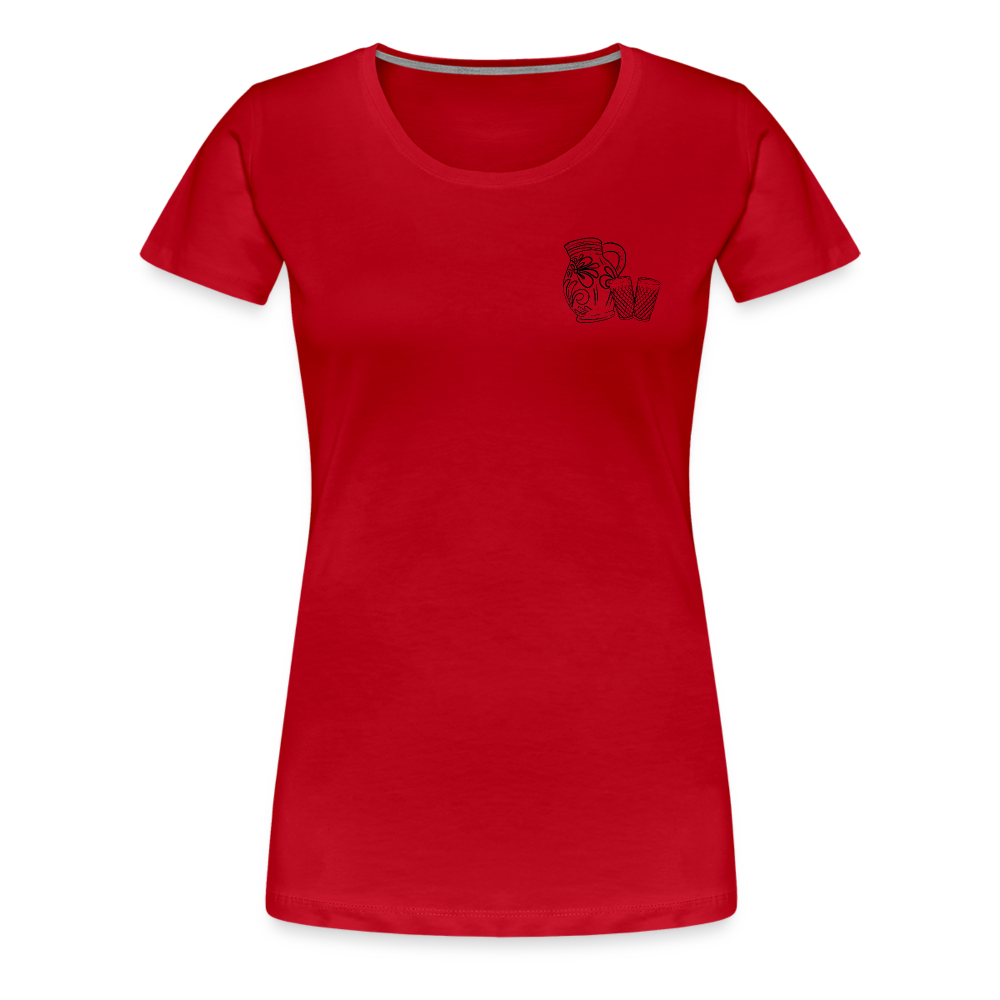 Bembel mit Gläsern  - Hessisch Mundart - Frauen Premium T-Shirt - Rot