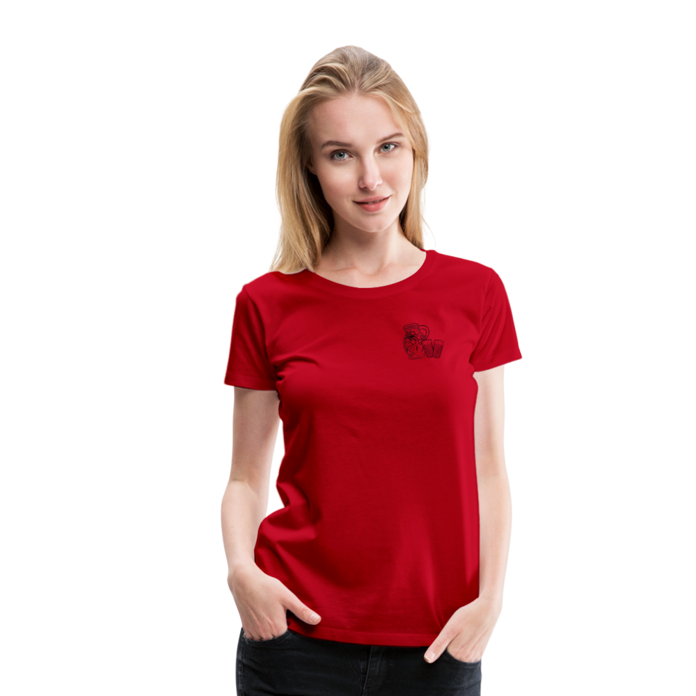 Bembel mit Gläsern  - Hessisch Mundart - Frauen Premium T-Shirt - Rot