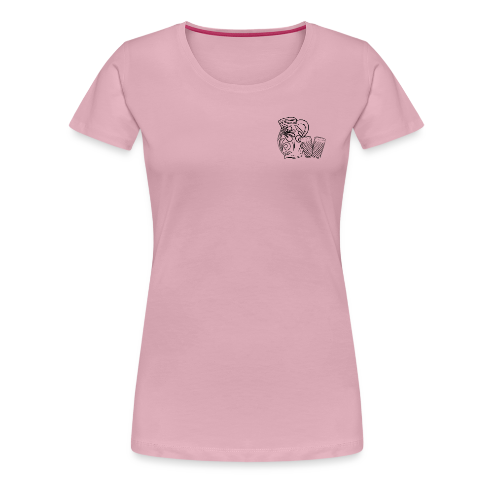 Bembel mit Gläsern  - Hessisch Mundart - Frauen Premium T-Shirt - Hellrosa