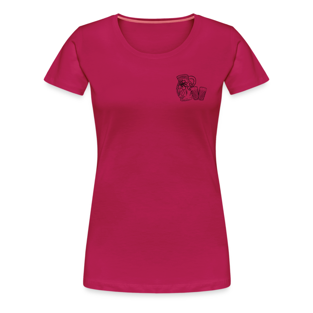 Bembel mit Gläsern  - Hessisch Mundart - Frauen Premium T-Shirt - dunkles Pink