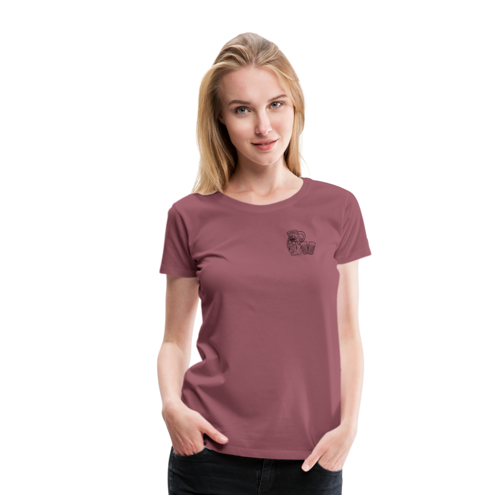 Bembel mit Gläsern  - Hessisch Mundart - Frauen Premium T-Shirt - Malve