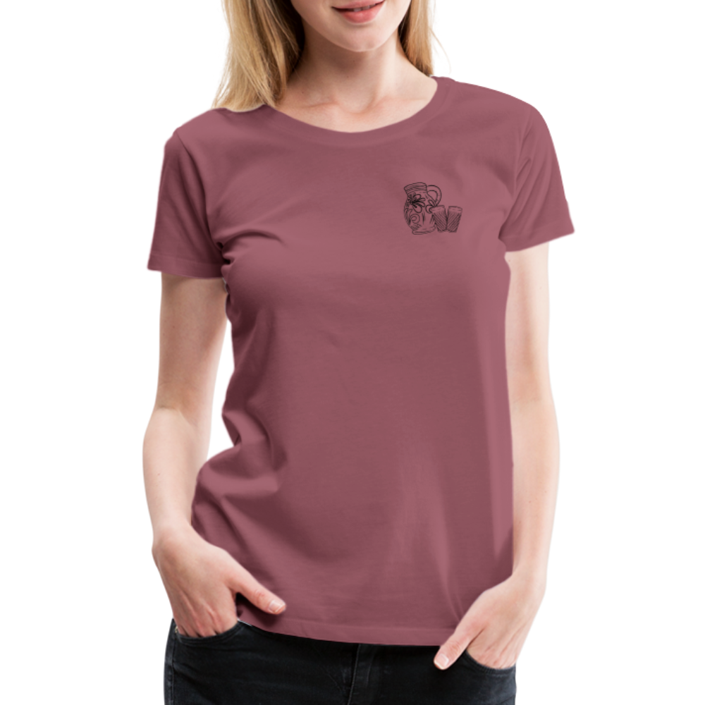 Bembel mit Gläsern  - Hessisch Mundart - Frauen Premium T-Shirt - Malve