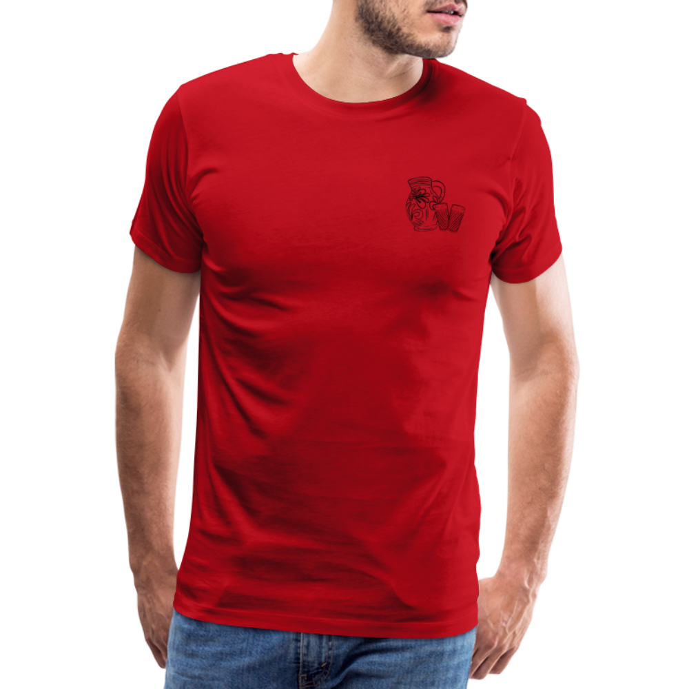 Bembel mit Gläsern  - Hessisch Mundart - Männer Premium T-Shirt - Rot