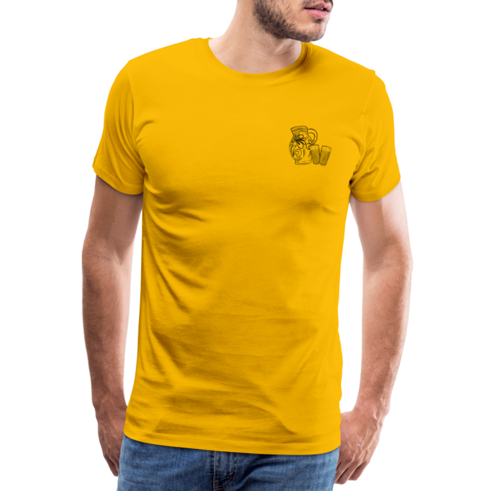 Bembel mit Gläsern  - Hessisch Mundart - Männer Premium T-Shirt - Sonnengelb