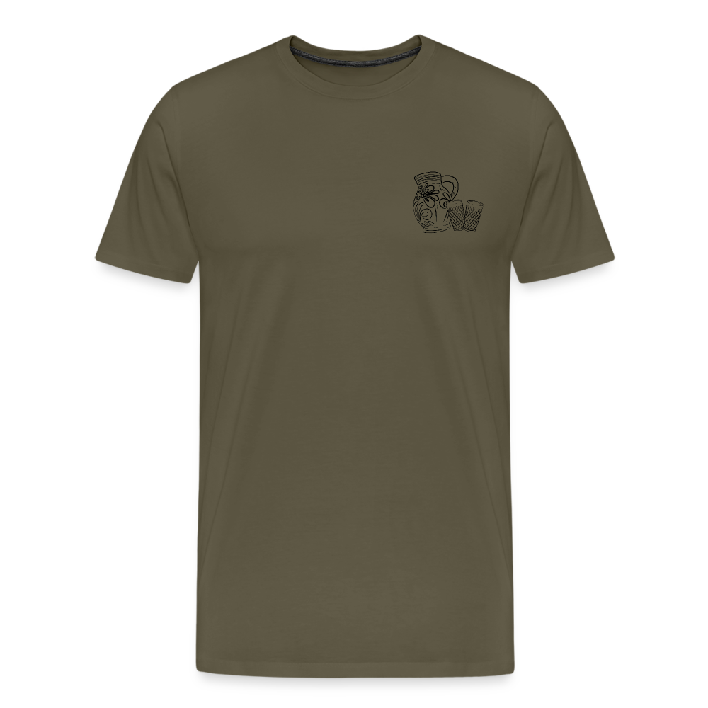 Bembel mit Gläsern  - Hessisch Mundart - Männer Premium T-Shirt - Khaki