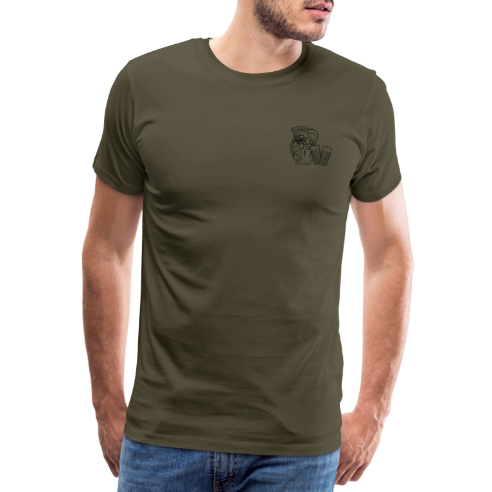 Bembel mit Gläsern  - Hessisch Mundart - Männer Premium T-Shirt - Khaki