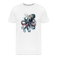 Cooler Wasserfarben Aquarell Oktopus  - Männer Premium T-Shirt - Weiß