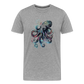 Cooler Wasserfarben Aquarell Oktopus  - Männer Premium T-Shirt - Grau meliert