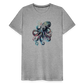 Cooler Wasserfarben Aquarell Oktopus  - Männer Premium T-Shirt - Grau meliert