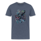 Cooler Wasserfarben Aquarell Oktopus  - Männer Premium T-Shirt - Blau meliert