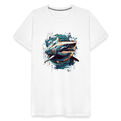 Cooler Retro Hai als Ink Art - Männer Premium T-Shirt - by Artful Alchemist