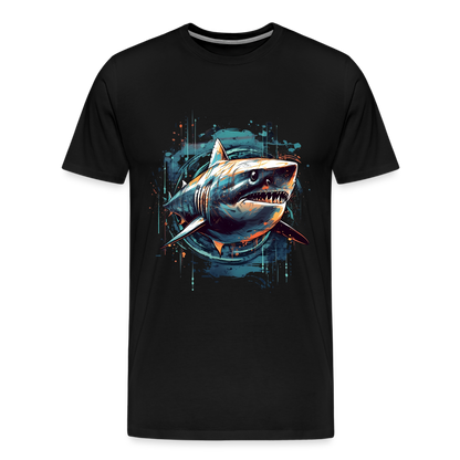Cooler Retro Hai als Ink Art - Männer Premium T-Shirt - by Artful Alchemist