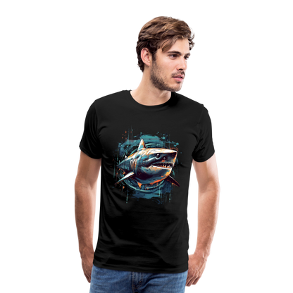 Cooler Retro Hai als Ink Art - Männer Premium T-Shirt - by Artful Alchemist