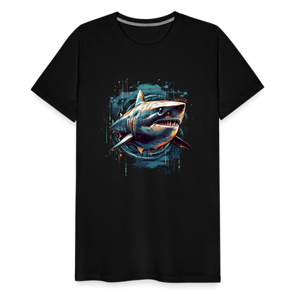Cooler Retro Hai als Ink Art - Männer Premium T-Shirt - by Artful Alchemist