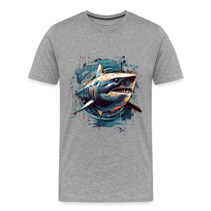 Cooler Retro Hai als Ink Art - Männer Premium T-Shirt - by Artful Alchemist