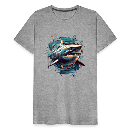 Cooler Retro Hai als Ink Art - Männer Premium T-Shirt - by Artful Alchemist