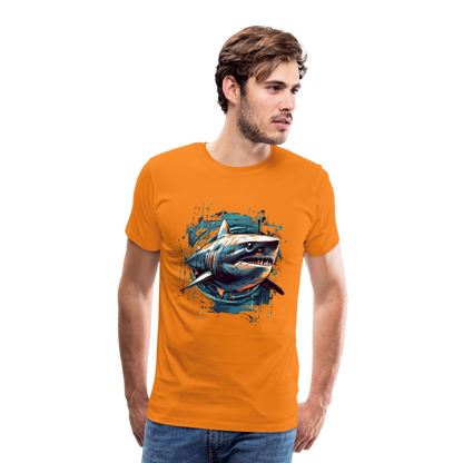 Cooler Retro Hai als Ink Art - Männer Premium T-Shirt - by Artful Alchemist