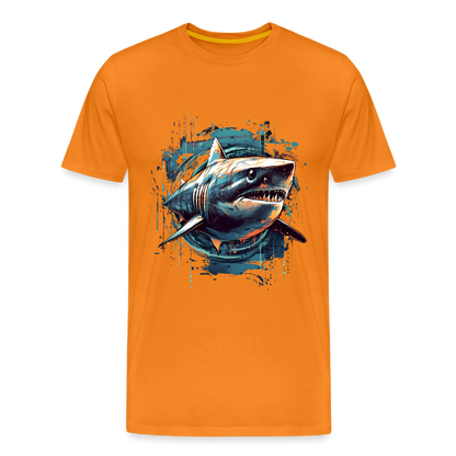 Cooler Retro Hai als Ink Art - Männer Premium T-Shirt - by Artful Alchemist