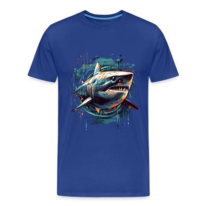 Cooler Retro Hai als Ink Art - Männer Premium T-Shirt - by Artful Alchemist