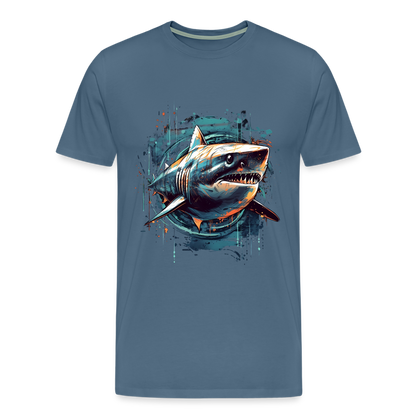 Cooler Retro Hai als Ink Art - Männer Premium T-Shirt - by Artful Alchemist