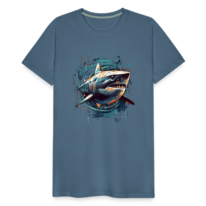 Cooler Retro Hai als Ink Art - Männer Premium T-Shirt - by Artful Alchemist