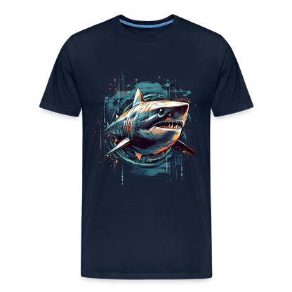 Cooler Retro Hai als Ink Art - Männer Premium T-Shirt - by Artful Alchemist