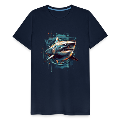 Cooler Retro Hai als Ink Art - Männer Premium T-Shirt - by Artful Alchemist