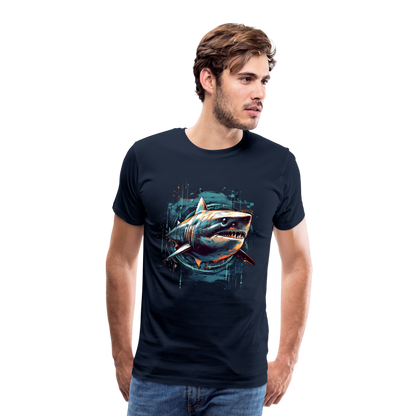 Cooler Retro Hai als Ink Art - Männer Premium T-Shirt - by Artful Alchemist
