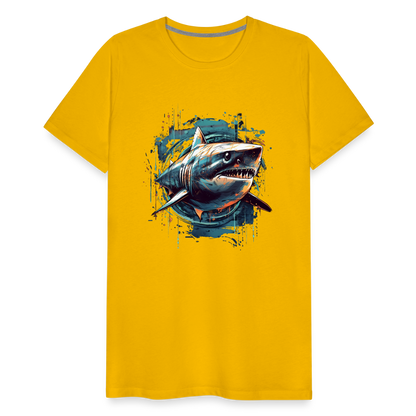 Cooler Retro Hai als Ink Art - Männer Premium T-Shirt - by Artful Alchemist